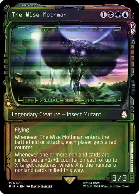 The Wise Mothman (Showcase) (Surge Foil)\nFallout Commander - Alternate Foil Variants\nSingle\nMagic The Gathering