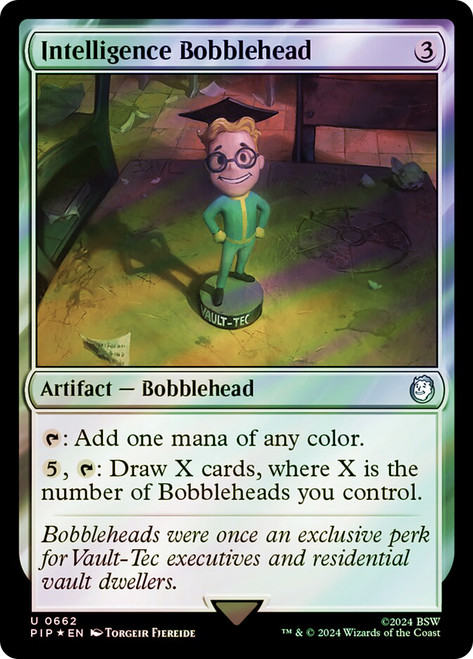 Intelligence Bobblehead (Surge Foil)\nFallout Commander - Alternate Foil\nSingle\nMagic The Gathering