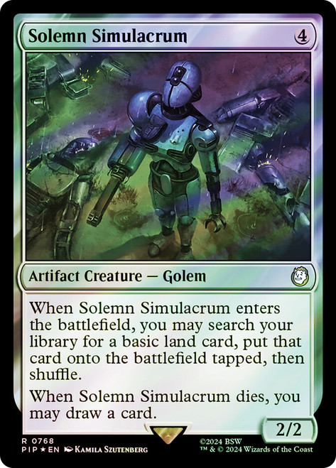 Solemn Simulacrum (Surge Foil)\nFallout Commander - Alternate Foil\nSingle\nMagic The Gathering