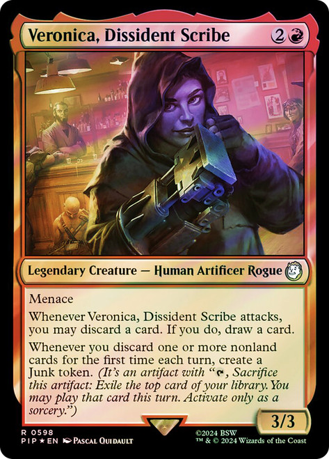 Veronica, Dissident Scribe (Surge Foil)\nFallout Commander - Alternate Foil\nSingle\nMagic The Gathering