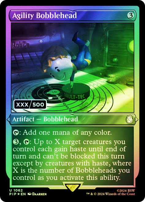 Agility Bobblehead (Serial Number)\nFallout Commander - Serialized\nSingle\nMagic The Gathering