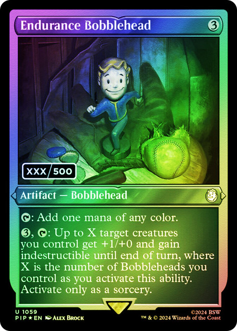 Endurance Bobblehead (Serial Number)\nFallout Commander - Serialized\nSingle\nMagic The Gathering