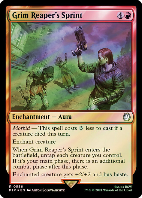 Grim Reaper's Sprint (Surge Foil)\nFallout Commander - Alternate Foil\nSingle\nMagic The Gathering