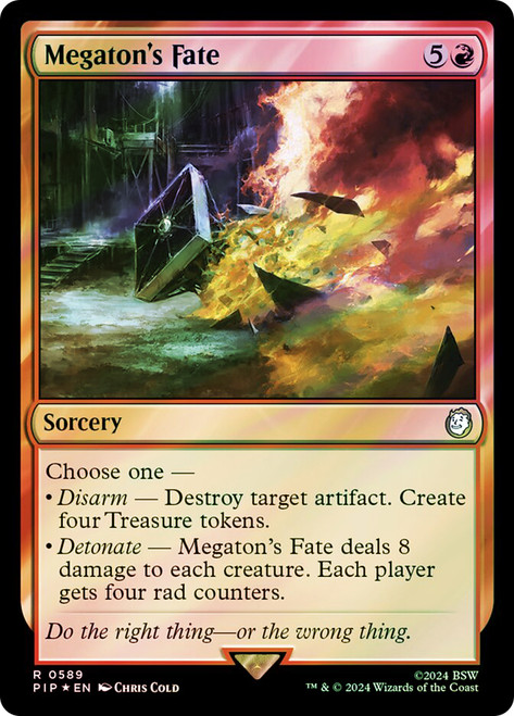 Megaton's Fate (Surge Foil)\nFallout Commander - Alternate Foil\nSingle\nMagic The Gathering