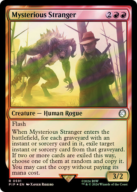 Mysterious Stranger (Surge Foil)\nFallout Commander - Alternate Foil\nSingle\nMagic The Gathering