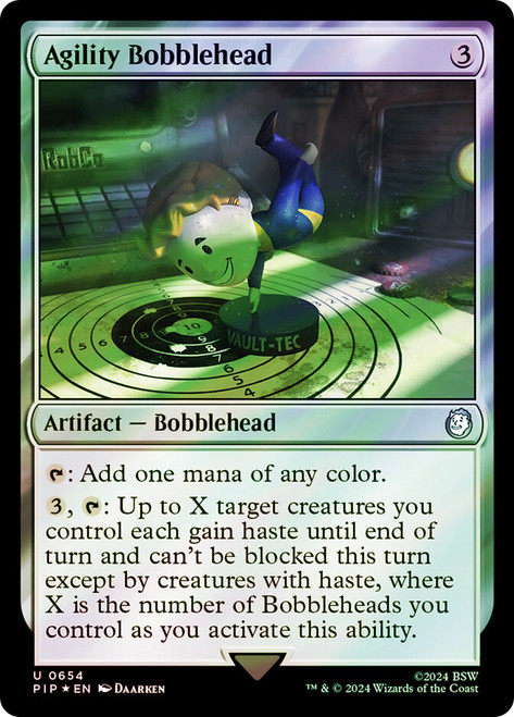 Agility Bobblehead (Surge Foil)\nFallout Commander - Alternate Foil\nSingle\nMagic The Gathering