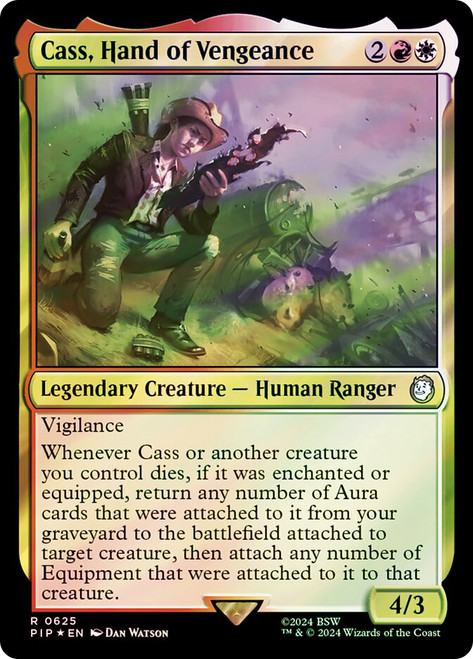 Cass, Hand of Vengeance (Surge Foil)\nFallout Commander - Alternate Foil\nSingle\nMagic The Gathering