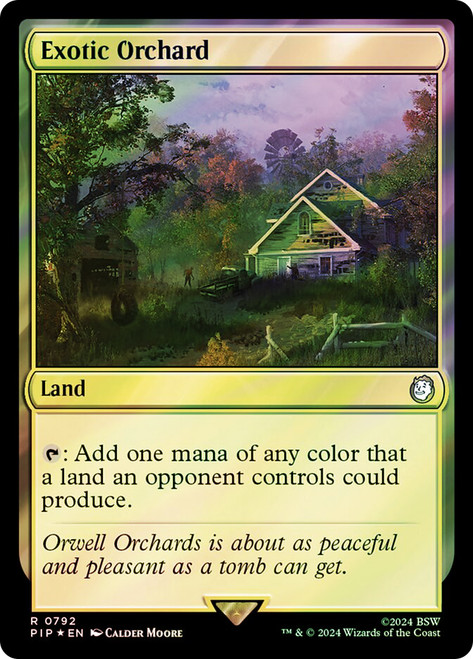 Exotic Orchard (Surge Foil)\nFallout Commander - Alternate Foil\nSingle\nMagic The Gathering