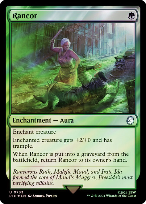 Rancor (Surge Foil)\nFallout Commander - Alternate Foil\nSingle\nMagic The Gathering