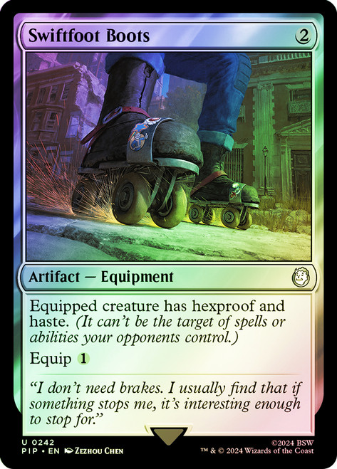 Swiftfoot Boots\nFallout Commander\nSingle\nMagic The Gathering
