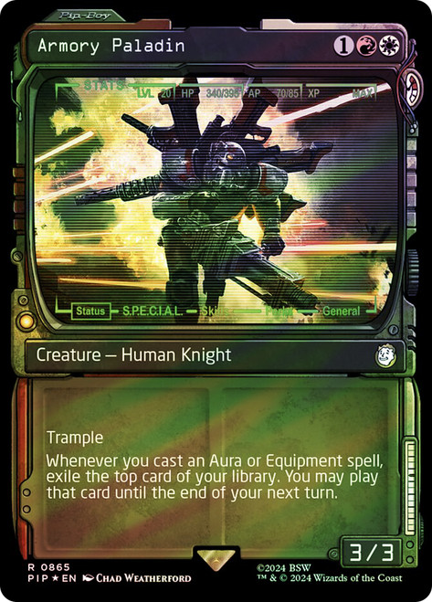 Armory Paladin (Showcase) (Surge Foil)\nFallout Commander - Alternate Foil Variants\nSingle\nMagic The Gathering