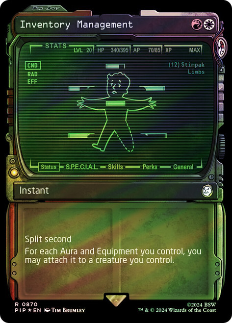 Inventory Management (Showcase) (Surge Foil)\nFallout Commander - Alternate Foil Variants\nSingle\nMagic The Gathering