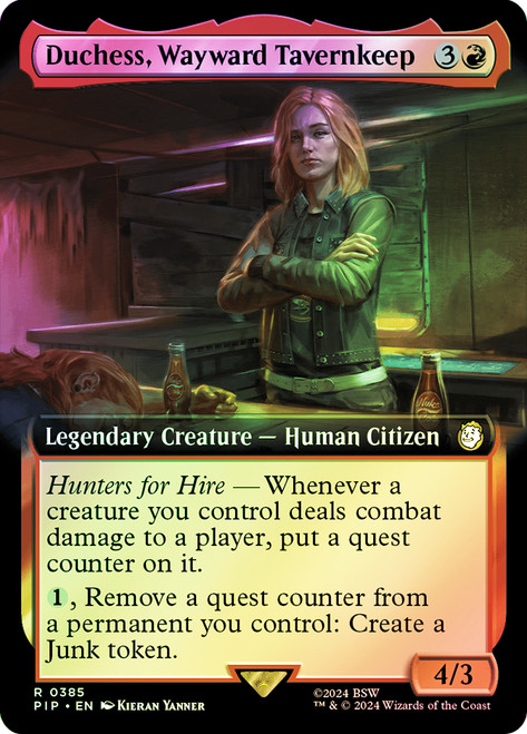 Duchess, Wayward Tavernkeep (Extended Art)\nFallout Commander - Variants\nSingle\nMagic The Gathering
