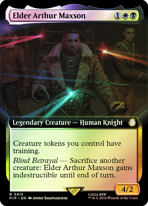 Elder Arthur Maxson (Extended Art)\nFallout Commander - Variants\nSingle\nMagic The Gathering