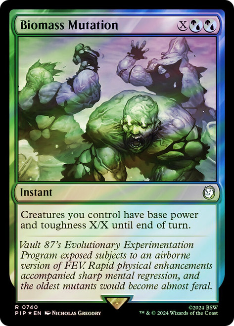 Biomass Mutation (Surge Foil)\nFallout Commander - Alternate Foil\nSingle\nMagic The Gathering