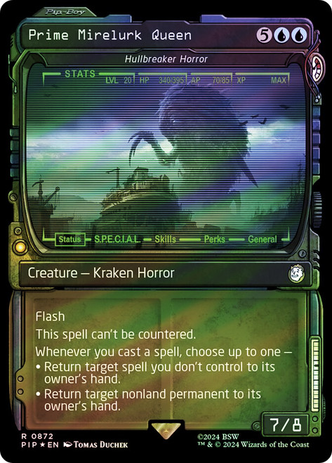 Hullbreaker Horror (Prime Mirelurk Queen) (Showcase) (Surge Foil)\nFallout Commander - Alternate Foil Variants\nSingle\nMagic The Gathering