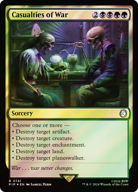 Casualties of War (Surge Foil)\nFallout Commander - Alternate Foil\nSingle\nMagic The Gathering
