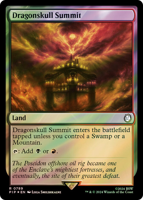 Dragonskull Summit (Surge Foil)\nFallout Commander - Alternate Foil\nSingle\nMagic The Gathering