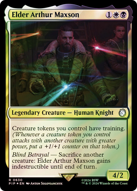 Elder Arthur Maxson (Surge Foil)\nFallout Commander - Alternate Foil\nSingle\nMagic The Gathering
