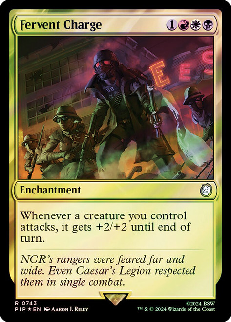 Fervent Charge (Surge Foil)\nFallout Commander - Alternate Foil\nSingle\nMagic The Gathering