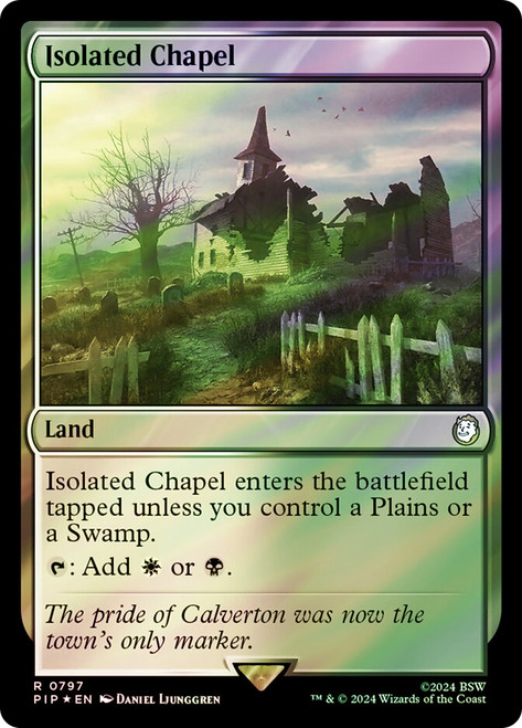 Isolated Chapel (Surge Foil)\nFallout Commander - Alternate Foil\nSingle\nMagic The Gathering