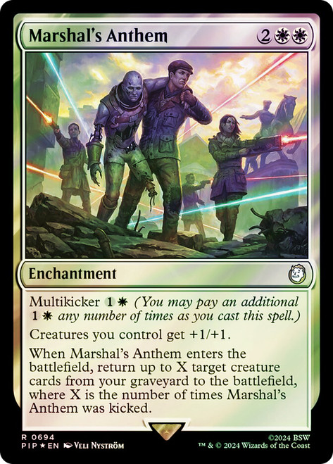 Marshal's Anthem (Surge Foil)\nFallout Commander - Alternate Foil\nSingle\nMagic The Gathering