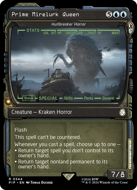 Hullbreaker Horror (Prime Mirelurk Queen) (Showcase)\nFallout Commander - Variants\nSingle\nMagic The Gathering
