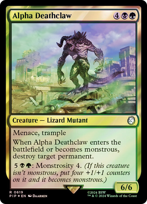 Alpha Deathclaw (Surge Foil)\nFallout Commander - Alternate Foil\nSingle\nMagic The Gathering