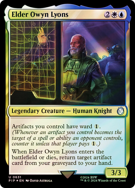 Elder Owyn Lyons (Surge Foil)\nFallout Commander - Alternate Foil\nSingle\nMagic The Gathering