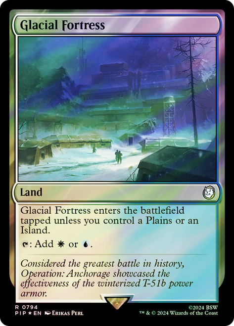 Glacial Fortress (Surge Foil)\nFallout Commander - Alternate Foil\nSingle\nMagic The Gathering