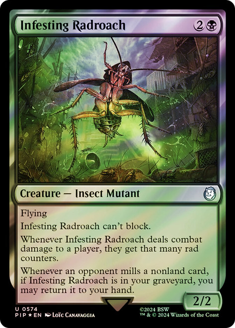 Infesting Radroach (Surge Foil)\nFallout Commander - Alternate Foil\nSingle\nMagic The Gathering