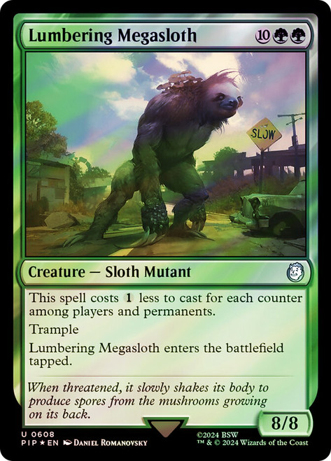 Lumbering Megasloth (Surge Foil)\nFallout Commander - Alternate Foil\nSingle\nMagic The Gathering