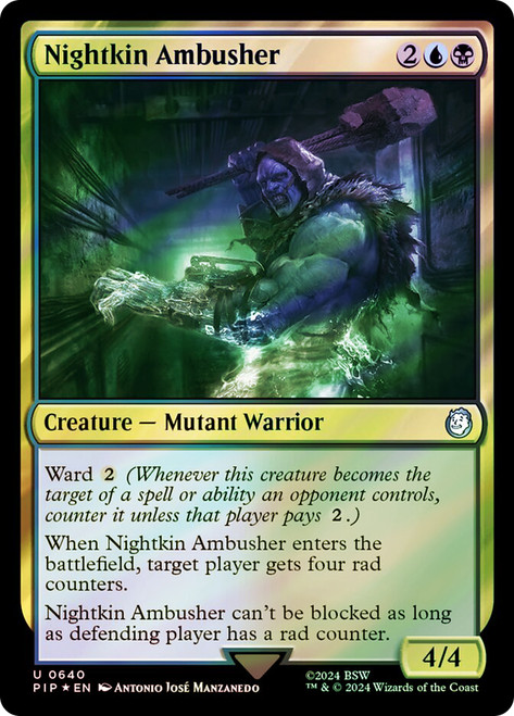 Nightkin Ambusher (Surge Foil)\nFallout Commander - Alternate Foil\nSingle\nMagic The Gathering