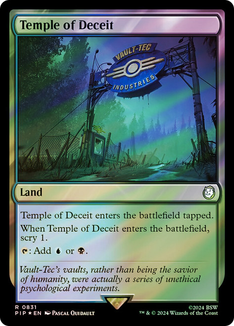 Temple of Deceit (Surge Foil)\nFallout Commander - Alternate Foil\nSingle\nMagic The Gathering
