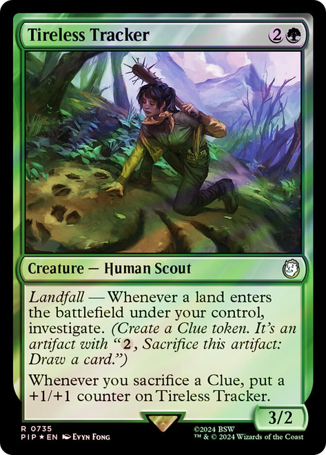 Tireless Tracker (Surge Foil)\nFallout Commander - Alternate Foil\nSingle\nMagic The Gathering