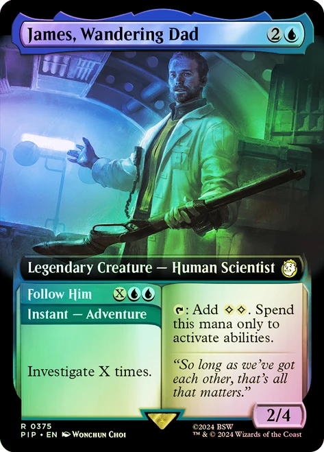 James, Wandering Dad // Follow Him (Extended Art)\nFallout Commander - Variants\nSingle\nMagic The Gathering