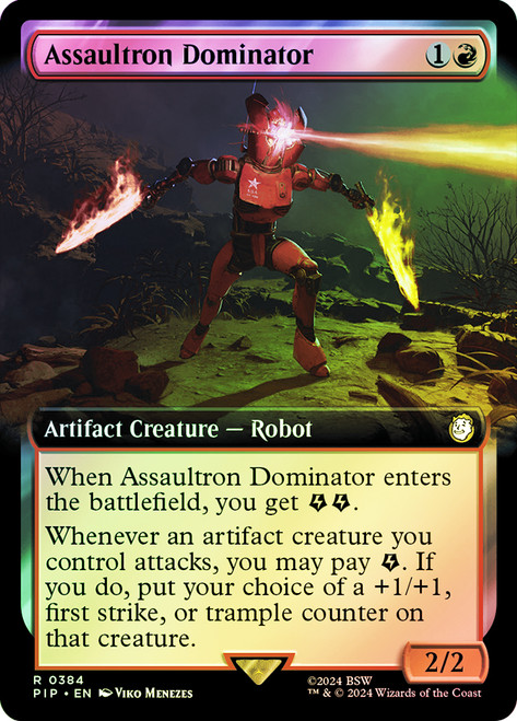 Assaultron Dominator (Extended Art)\nFallout Commander - Variants\nSingle\nMagic The Gathering