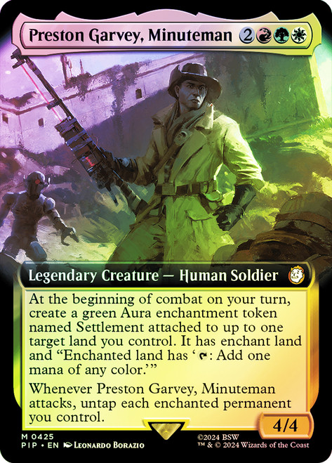 Preston Garvey, Minuteman (Extended Art)\nFallout Commander - Variants\nSingle\nMagic The Gathering