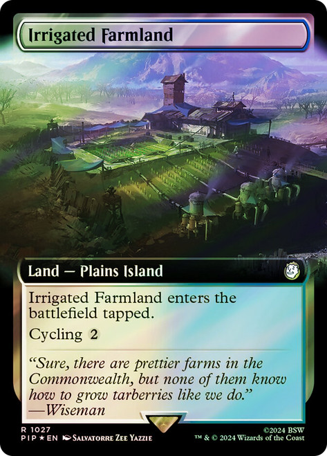 Irrigated Farmland (Extended Art) (Surge Foil)\nFallout Commander - Alternate Foil Variants\nSingle\nMagic The Gathering