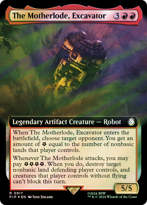 The Motherlode, Excavator (Extended Art) (Surge Foil)\nFallout Commander - Alternate Foil Variants\nSingle\nMagic The Gathering