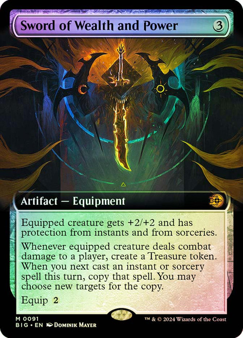 Sword of Wealth and Power (#091) (Extended Art)\nThe Big Score - Variants\nSingle\nMagic The Gathering