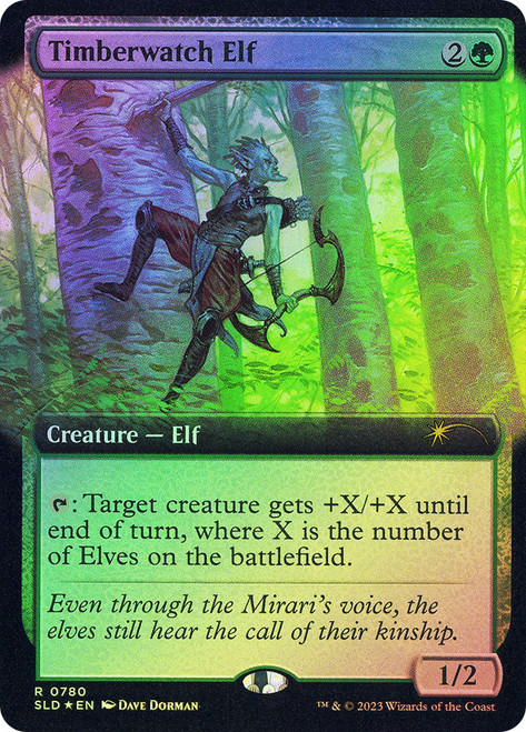 Timberwatch Elf (Secret Lair) (Extended Art)\nPromo: General\nSingle\nMagic The Gathering