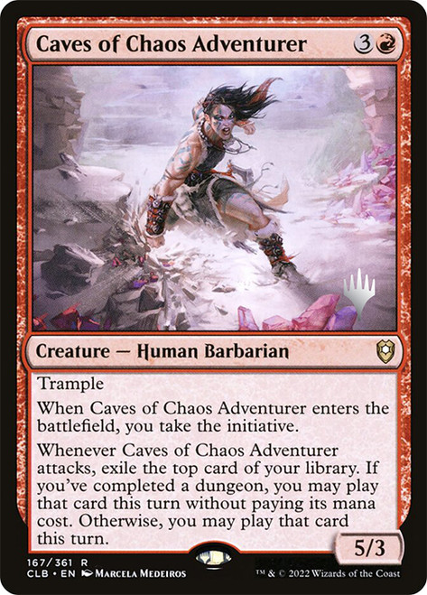 Caves of Chaos Adventurer (Promo Pack) (Commander Legends: Battle for Baldur's Gate)\nPromo: Planeswalker Stamped\nSingle\nMagic The Gathering