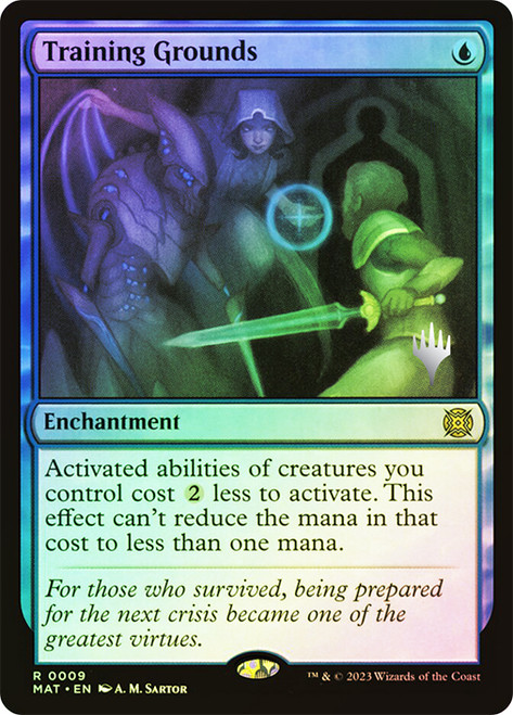 Training Grounds (Promo Pack) (March of the Machine: The Aftermath)\nPromo: Planeswalker Stamped\nSingle\nMagic The Gathering