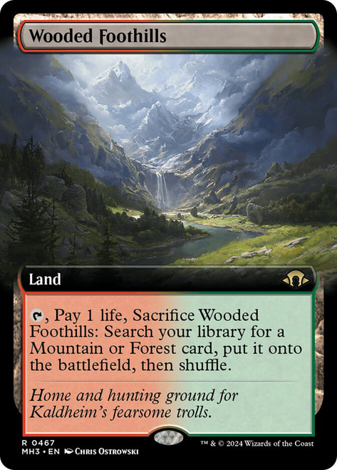 Wooded Foothills (Extended Art)\nModern Horizons 3 - Variants\nSingle\nMagic The Gathering