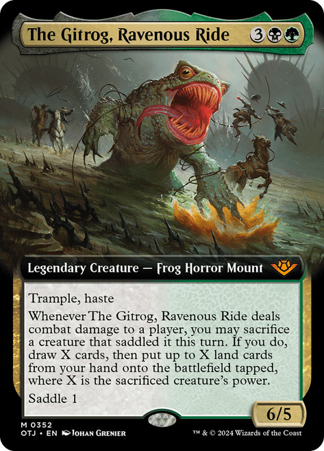 The Gitrog, Ravenous Ride (Extended Art)\nOutlaws of Thunder Junction - Variants\nSingle\nMagic The Gathering