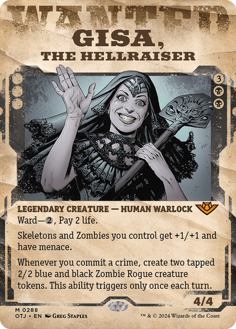 Gisa, the Hellraiser (Showcase)\nOutlaws of Thunder Junction - Variants\nSingle\nMagic The Gathering