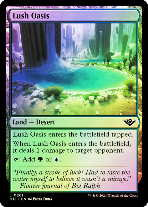 Lush Oasis\nOutlaws of Thunder Junction\nSingle\nMagic The Gathering