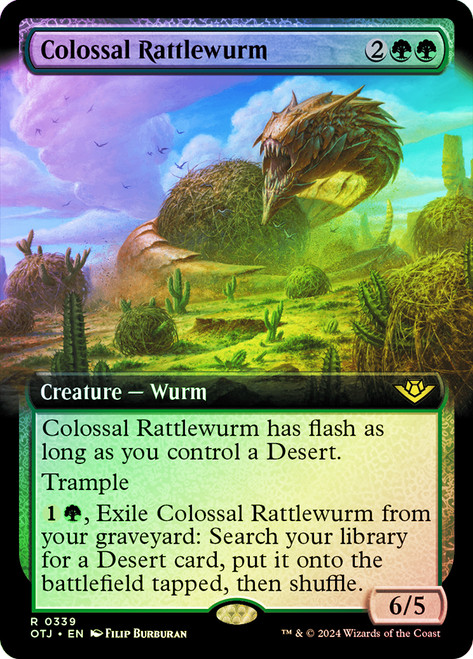 Colossal Rattlewurm (Extended Art)\nOutlaws of Thunder Junction - Variants\nSingle\nMagic The Gathering
