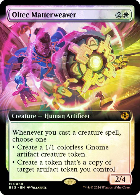 Oltec Matterweaver (#068) (Extended Art)\nThe Big Score - Variants\nSingle\nMagic The Gathering